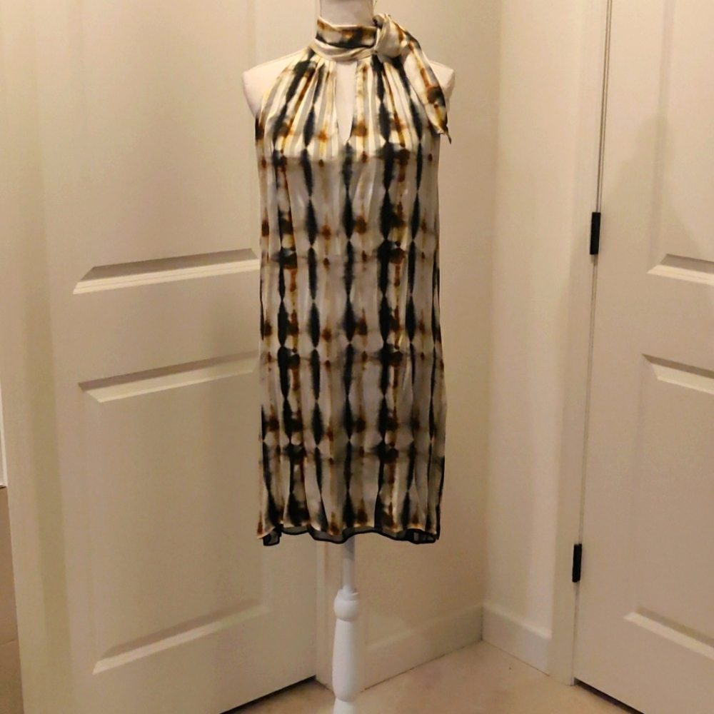 New! Gold halter mini dress sz S